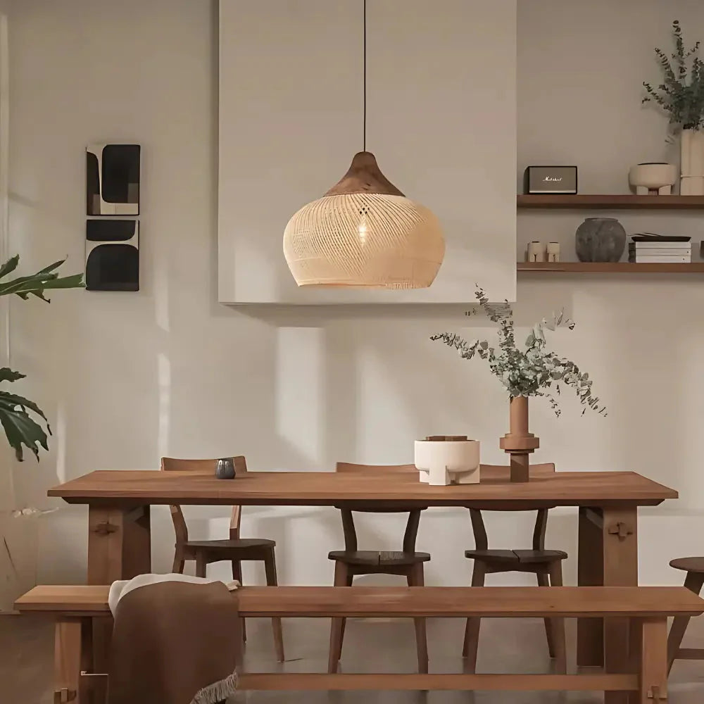 SolsticeGlow – Suspension en rotin tressé à la main pour une ambiance bohème et chaleureuse